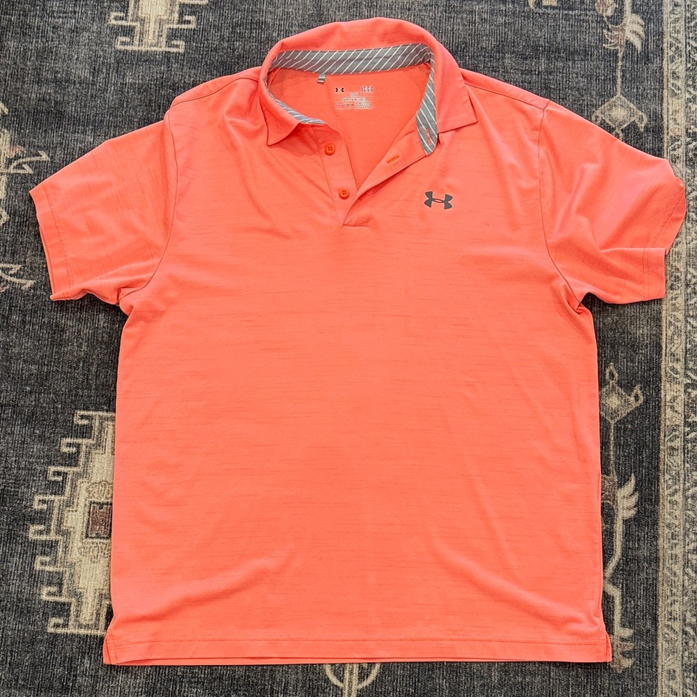 Under Armour Men's Bright OrangePolo Shirt size large